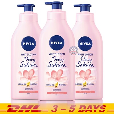 Nivea Body Lotion Dewy Sakura White Lotion Body Lotion 525 ml x 3