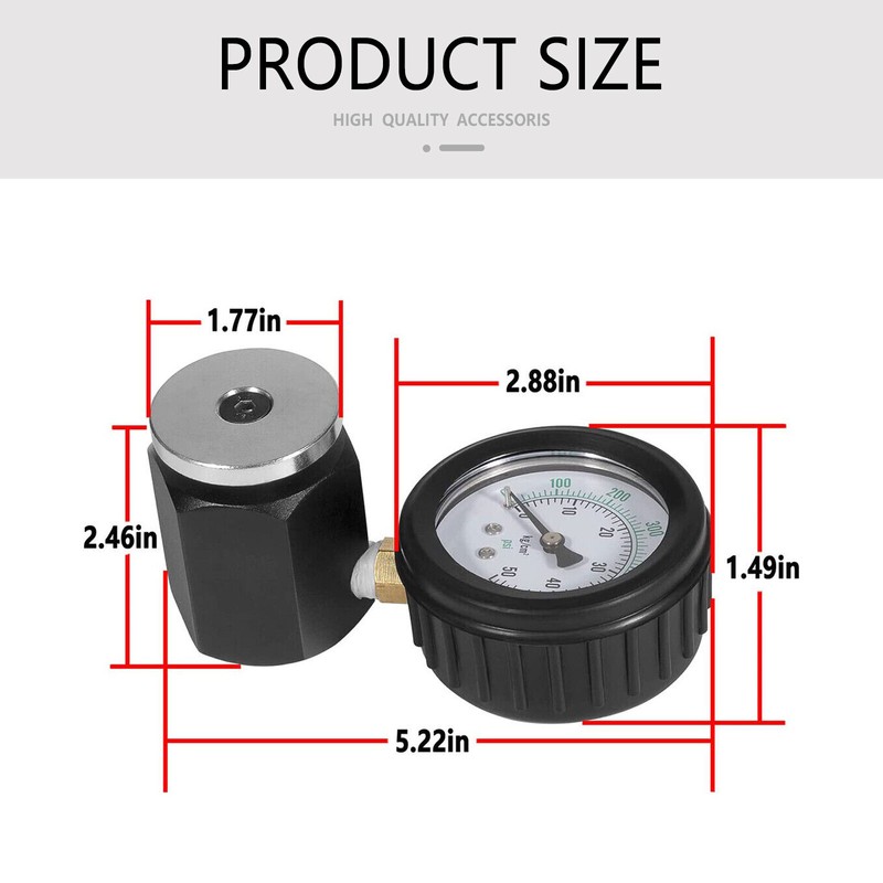 66835 Universal Mini Valve Spring Pressure Tester Gauge 0-300 PSI & 0-20 KG/CM2