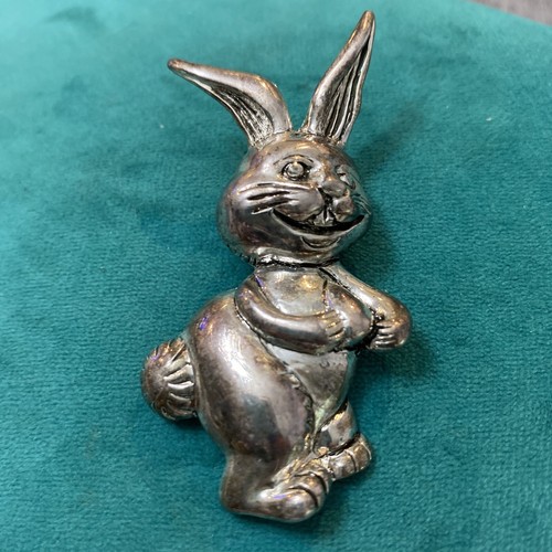コメント値下げ⭐︎HARPO Silver Rabbit Brooch うさぎ Vintage Signed BEST Bunny Rabbit Brooch Pin Pendant Silver