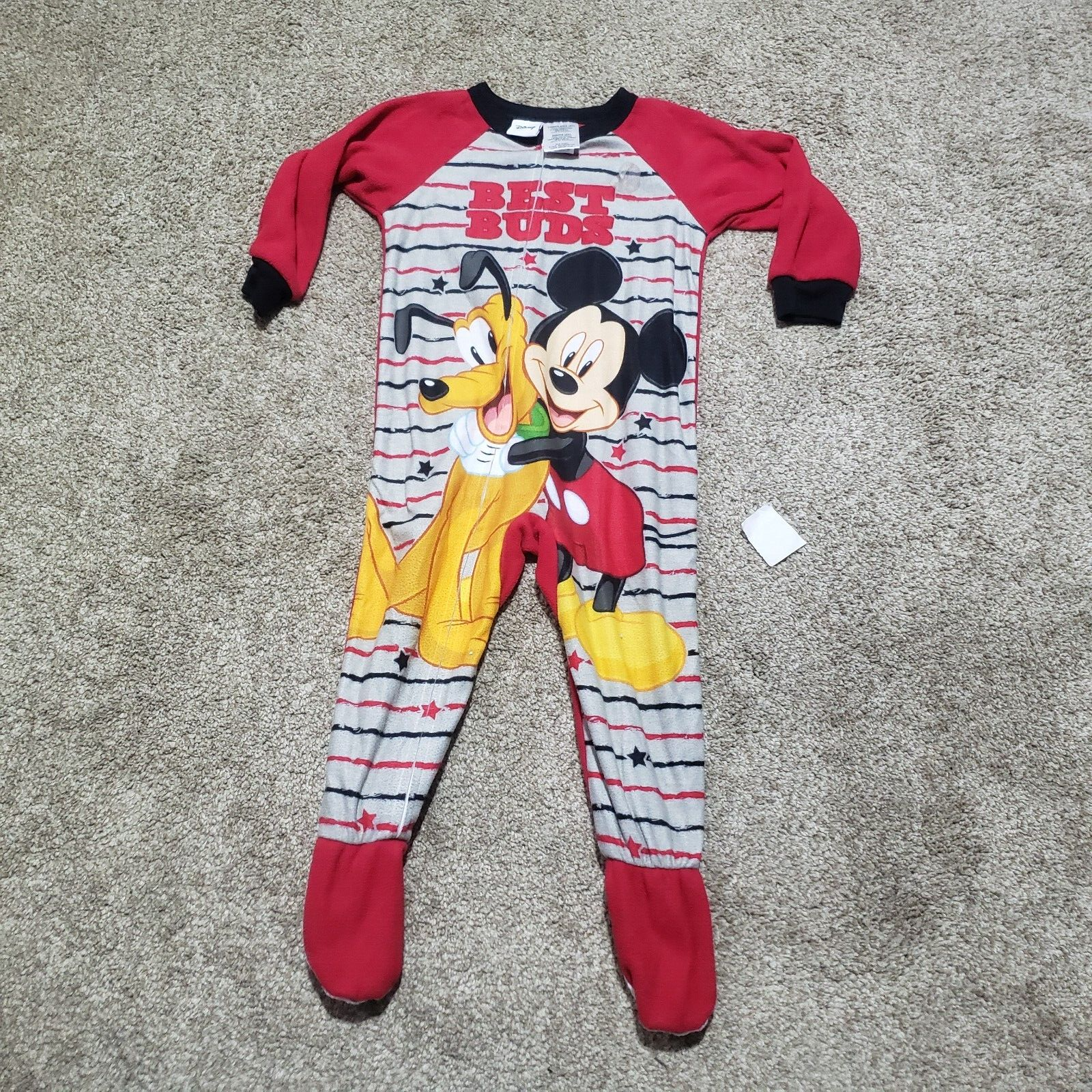 Disney Goofy Mickey Mouse One Piece Pajamas Size 2T Full Zip Front eBay