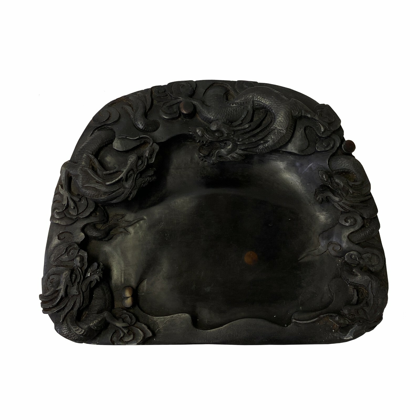 Chinese Oriental Black Color Dimensional Dragon Ink Well Pad Display ws1739S Chinese Oriental Black Color Dimensional Dragon Ink Well Pad Display ws1739S