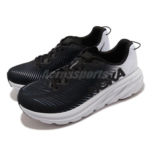 

Hoka Rincon 3 2E Широкие белые черные мужские кроссовки для бега по шоссе 1121370-BWHT, Белый, Rincon 3 2e Wide