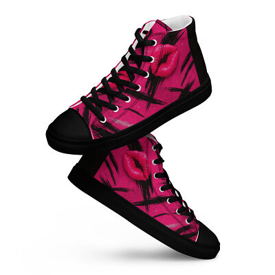 Voiceritzy Pink Kiss High Tops – Canvas Statement Sneakers – Club Style Shoes
