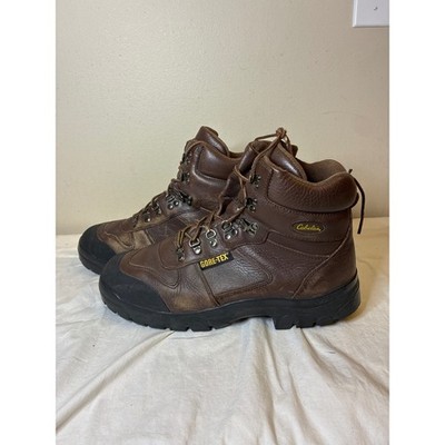 Cabelas Gore-Tex Hiking Boots Mens 12 Brown Leather Waterproof Vibram 81-1302