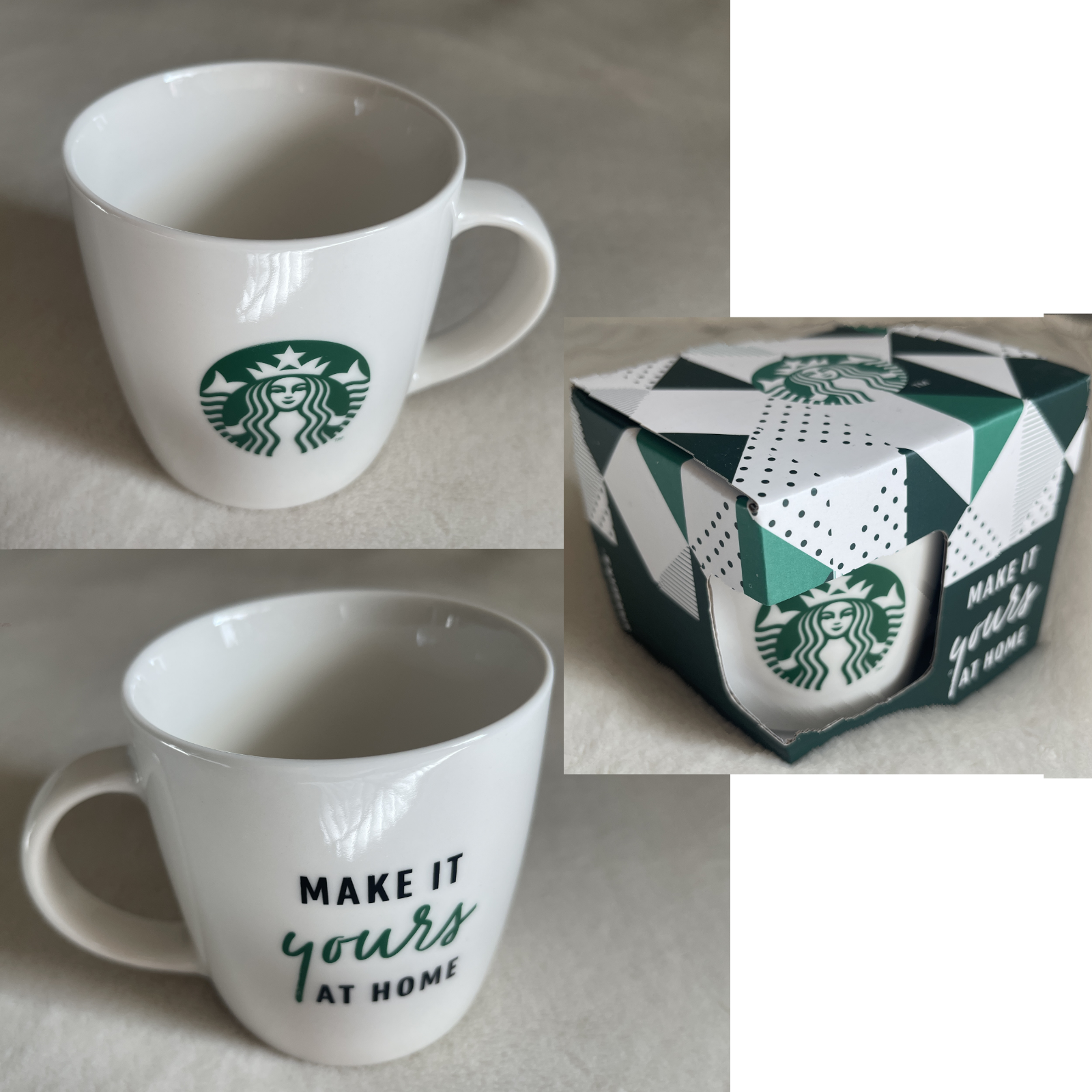 Starbucks Coffee - ゆぅ 2010 Starbucks White With Green Logo Made In USA Coffee Cup