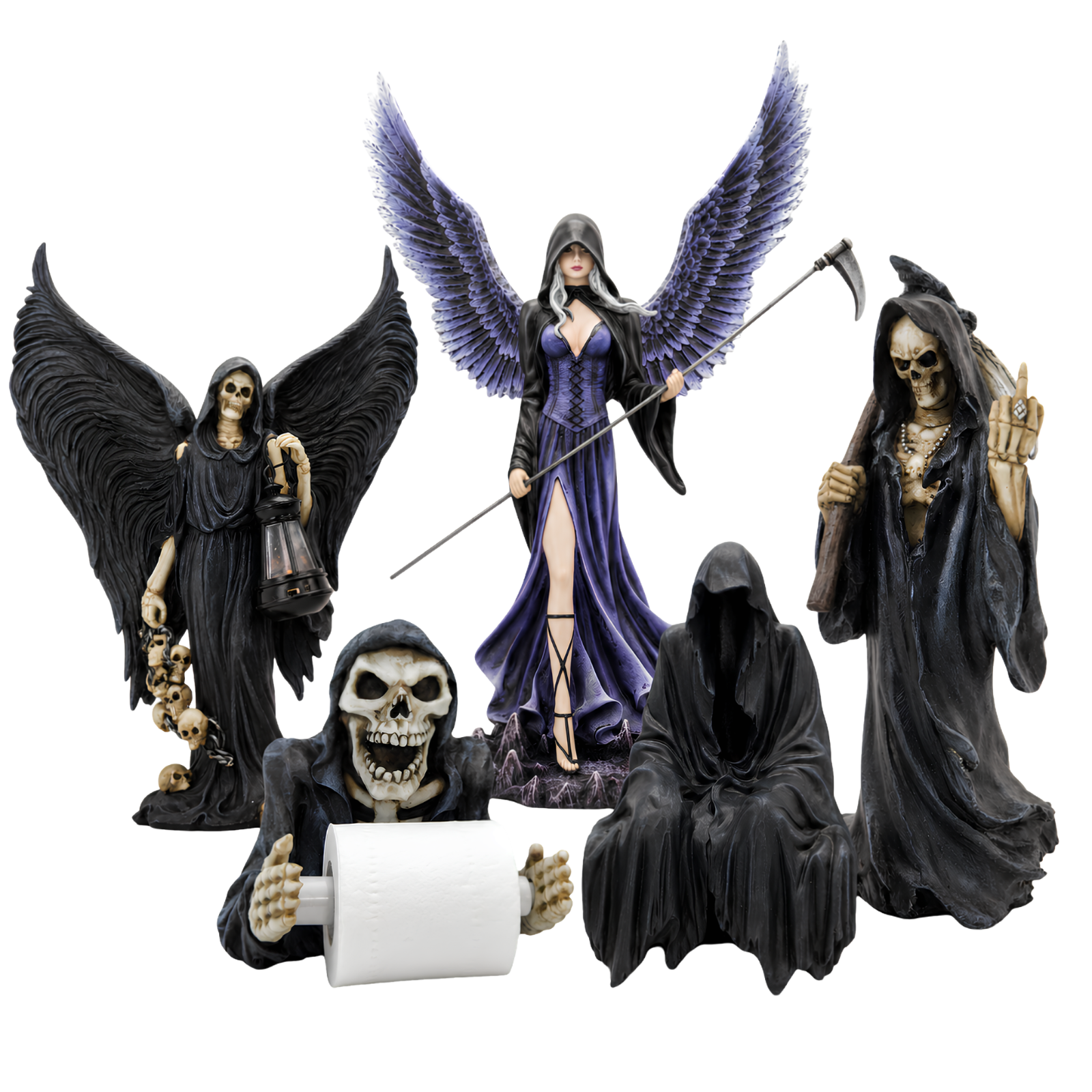 Grim Reaper Figurines Gothic Dark Angel Guardian Collectible Gift Shelf Decor