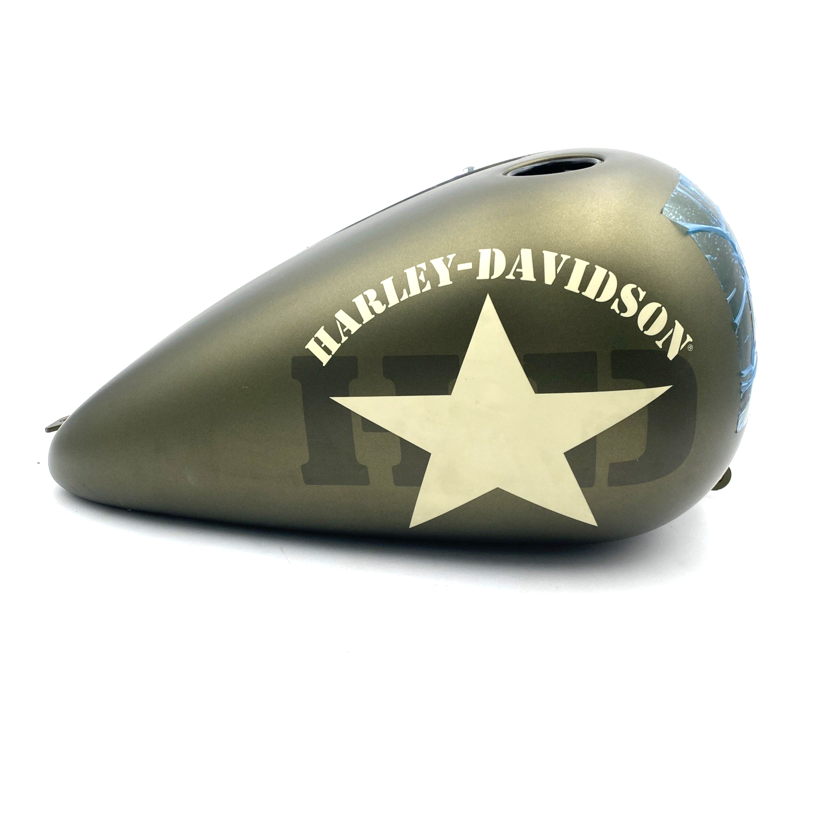 NOS oem Harley 61000288ECO Olive Gold Denim Fuel Gas Tank 2016