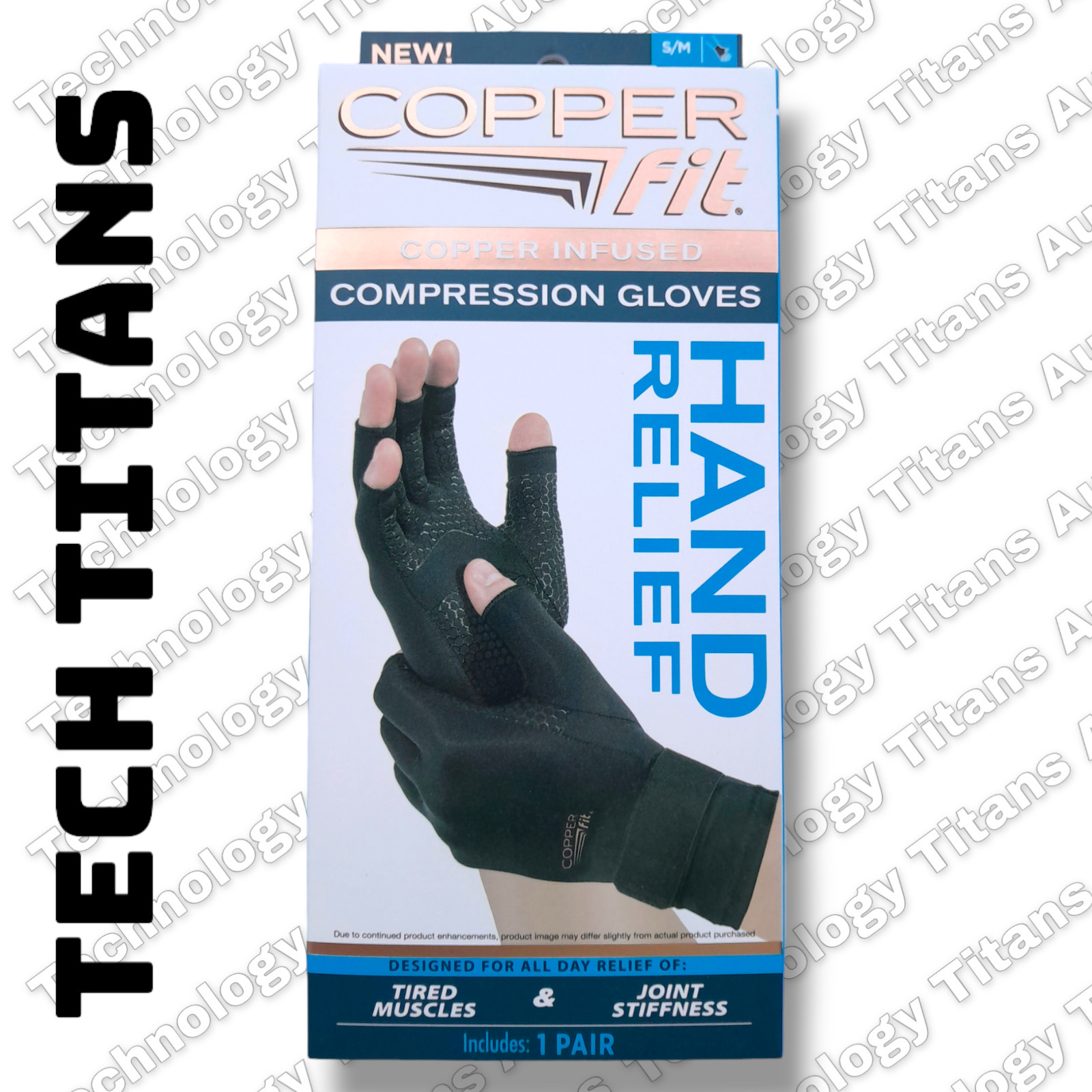 Copperfit*Compression Gloves*Small/Medium*As Seen On TV*Hand Relief*