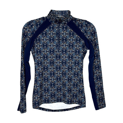 Kerrits Jacket Womens XS Blue Black Geometric Rail Side Quarter Zip Equestrian