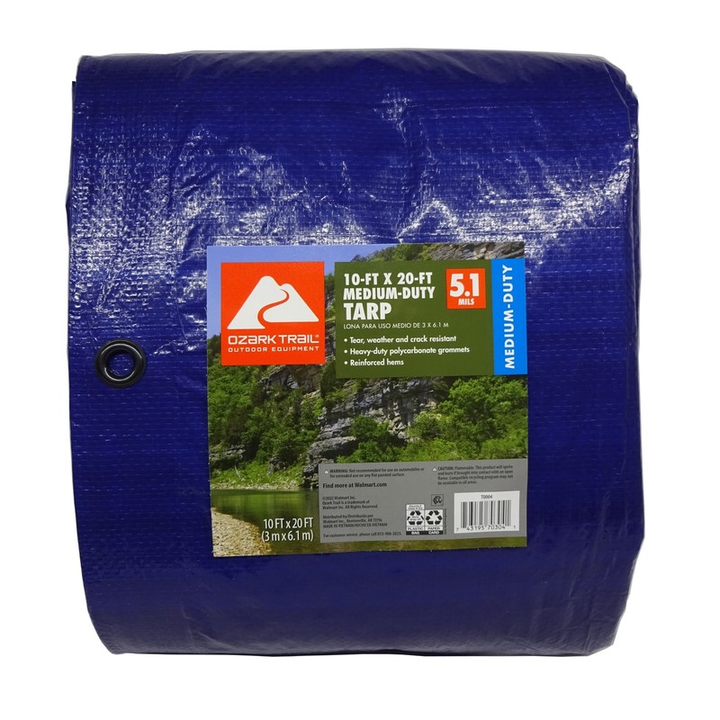 Medium-Duty Tarp, 10' X 20', Material PE