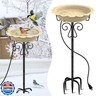 Jvgoo Heated Bird Bath for Outside Winter, Powerful 100W Thermostat Control Heated Bird Baths for Outdoors with 5-Prong Metal Stake, Heated Birdbath Water Heater for Garden Yard Patio Lawn (Khaki)
