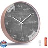 QINFIEY 12 Inch Math Wall Clock Silent Non Ticking Movement Quality Quartz Wall Clock for Home/Kitchen/Office/Classroom/School/Living Room Wall Decorations