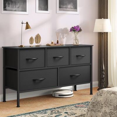 TAUS 5 Drawers Dresser Fabric Storage Organizer Wide Chest o