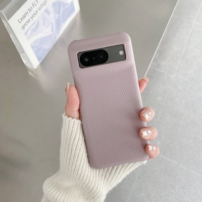 For Google Pixel 6 7 8 9 Simple Business Lychee Pattern Faux Leather Phone Cases