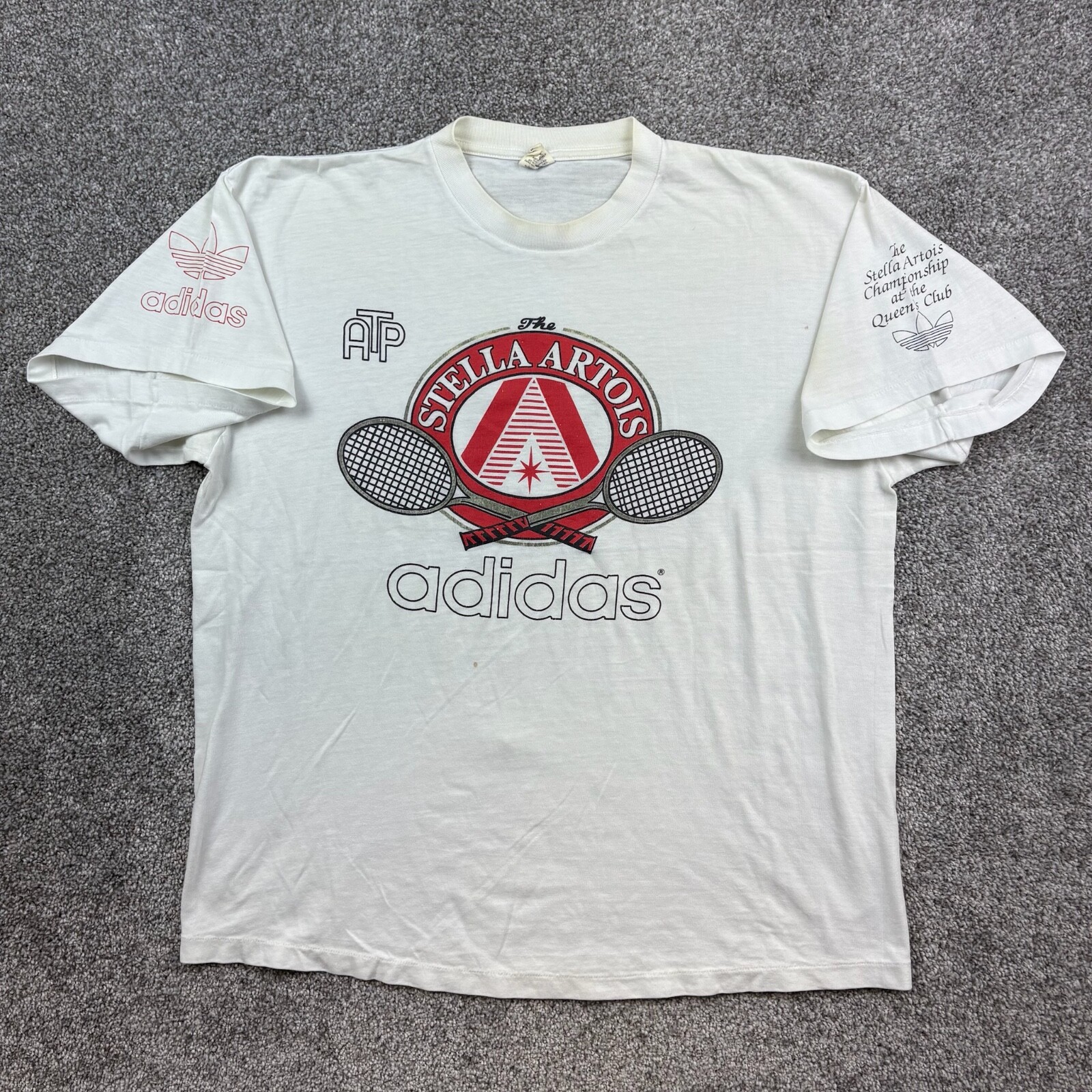Vintage 80s Adidas Tennis Shirt Mens M Stella Artois ATP