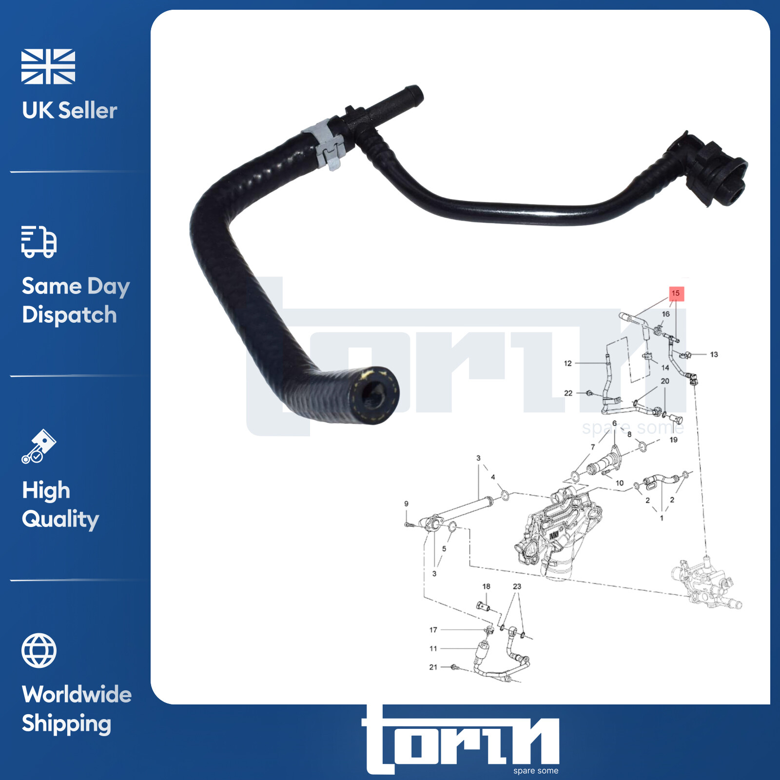 Water Hose Pipe Turbo Return Fits Vauxhall Insignia Astra H J Corsa D E 25195113