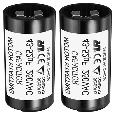2 Pack Motor Start Capacitor 43-52uF/Mfd 250V 50/60Hz CD60 Run Capacitor Motor