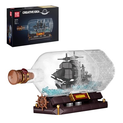 Mould King Ship in a Bottle Building Kit Toys Set Drift Bottle Pirate Ship Bu...