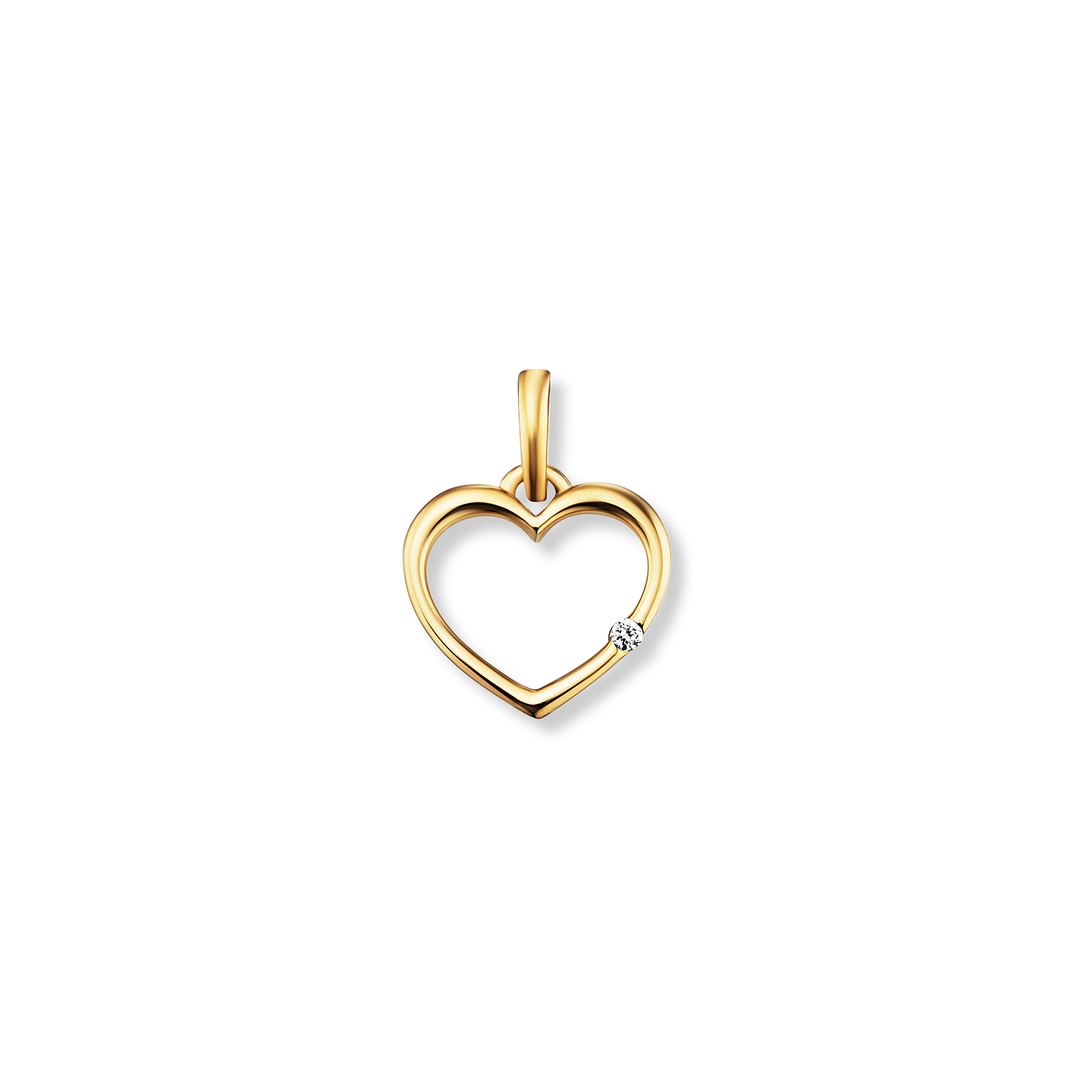 Geschenk Schmuck Anhänger Herz Brillant 0,01ct 585/- Gelbgold AHB00013.2 NEU