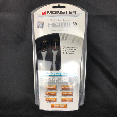 Monster Cable 8  High Speed HDMI with Ethernet High Definition Multimedia