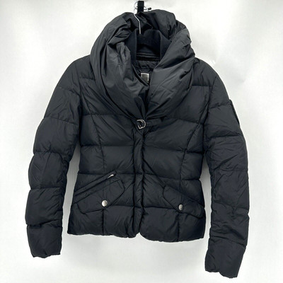 ADD Down Womens 2 Shawl Collar Puffer Jacket Down Fill Black Pockets Zip Front