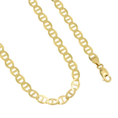 Pre-owned Nuragold 10k Yellow Gold Solid Womens 6mm Mariner Anchor Flat Link Chain Bracelet 7"