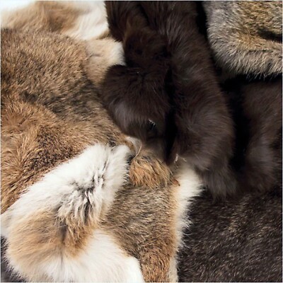 Genuine Earth Tone Rabit Skin