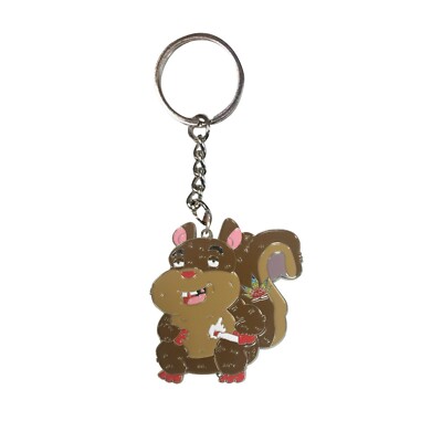 Pot Smoking Pals Squirrel Joint Cute Buddy Enamel Metal Key Chain