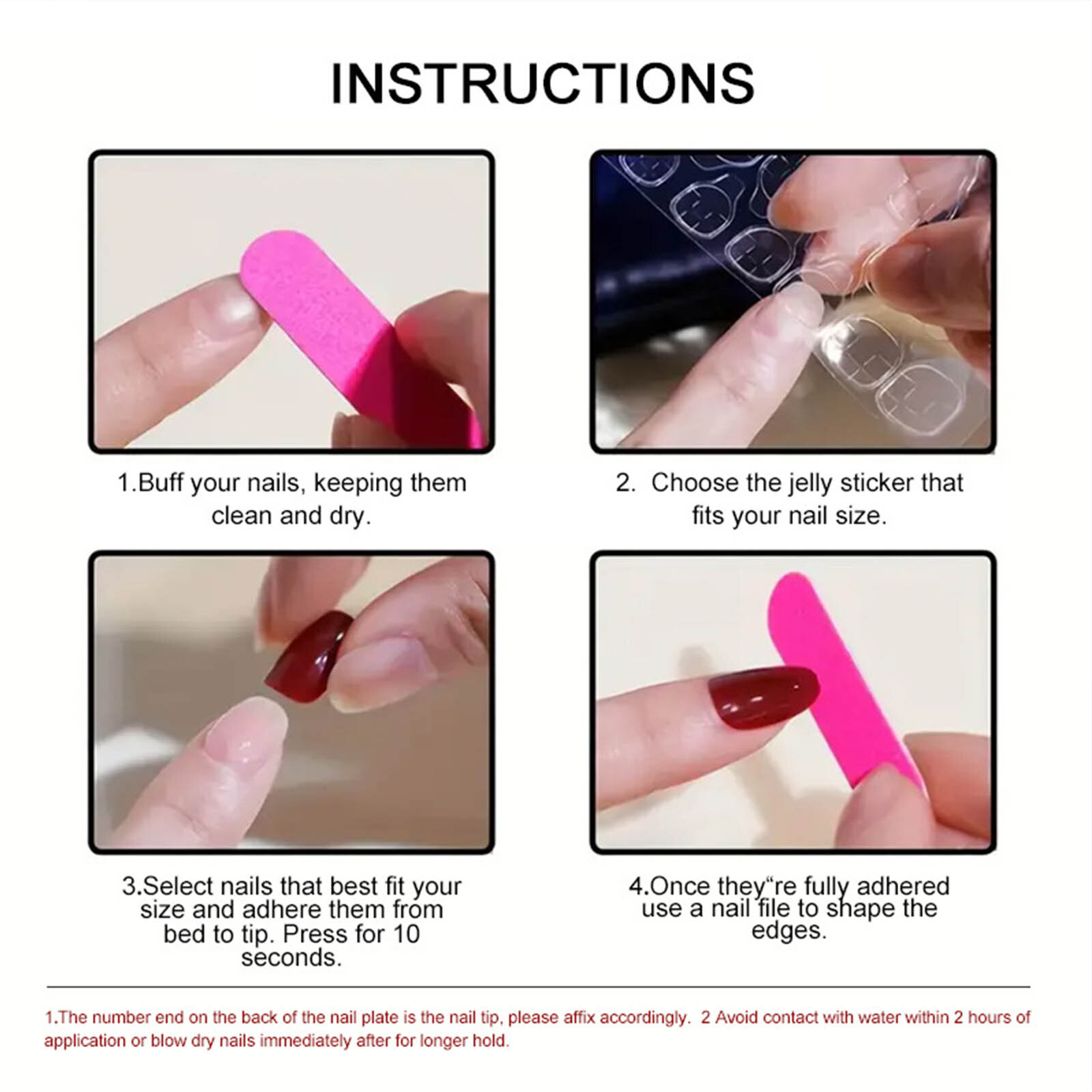 Ombre French Tip Gradient Medium Press On Nails With Glue coffin