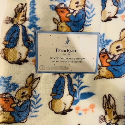 The World Of Peter Rabbit Decorative Throw Blanket 50''x70'' Beatrice Potter