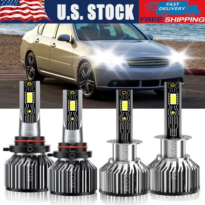9005 H1 LED Headlight Super Bright Bulbs White 6500K For Infiniti M35 2006-2008