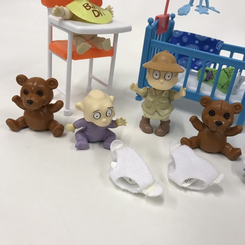 Rugrats Figure Playset Lot Tommy's Baby Dil's World Crib High Chairs Reptar A4