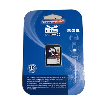 Dane-Elec 8 Gb Class 4 Sdhc Flash Memory Card Da-Sd-8192-R