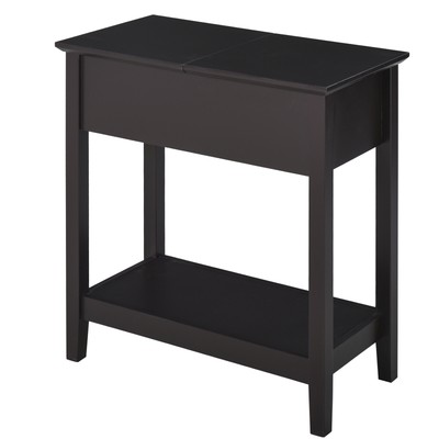 Modern Freestanding Countertop Side Table with Swing Hinge Storage Compartment