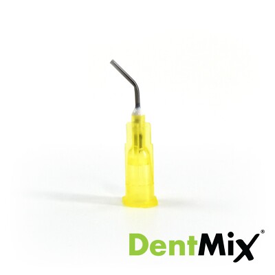Pkg pf 100 Pre Bent Tips for Flowables, Composites and Syringes Yellow, 20 Gauge