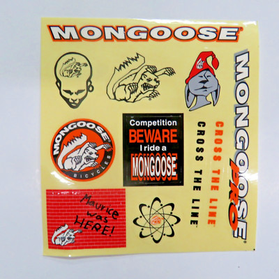 Old School Mongoose BMX Bike Decals Stickers  Vintage 