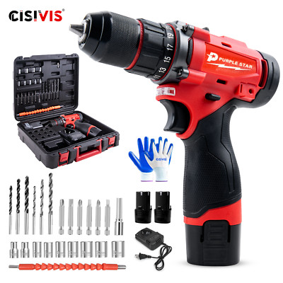 12V Cordless Driver Drill Household Brushless Electric Drill 1 Battery & Charger
