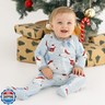 Owlivia Organic Cotton Baby Pajamas, Boys Girls Zip Front Sleep 'N Play Pjs, Footed Sleeper, Long Sleeve(6-12 Months, Christmas Polar Bear)
