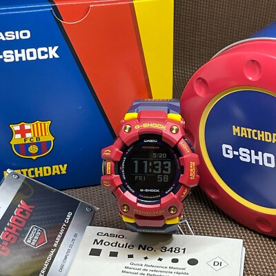 Pre-owned Casio G-shock Gbd-100bar-4d G-squad Barcelona Matchday Mobile Digital Watch