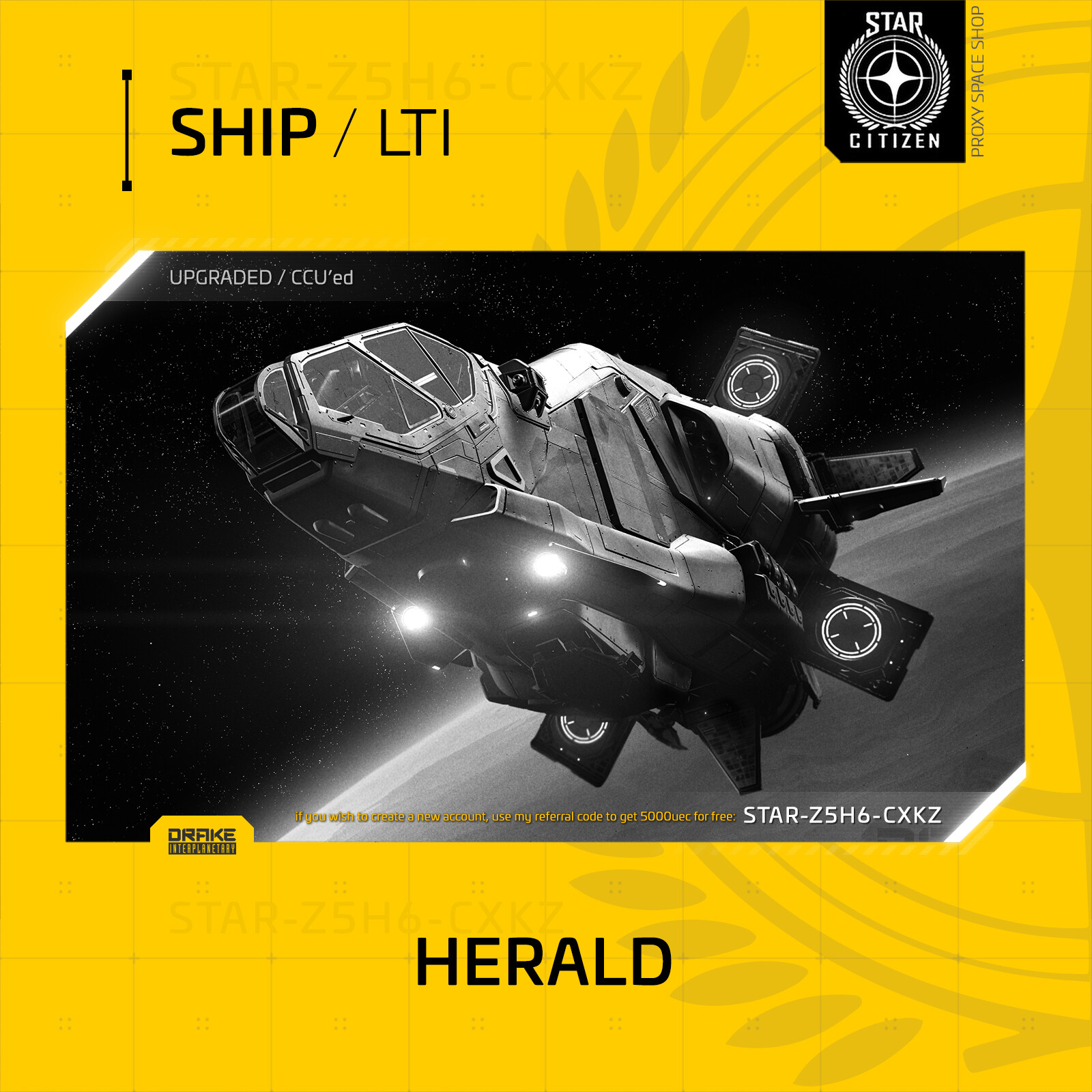 Star Citizen - DRAKE HERALD - LTI - (Lifetime Insurance)
