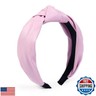 Huachi Knotted Leather Headbands for Women - Pink, Cute Fashion Top Knot Headband for Girls