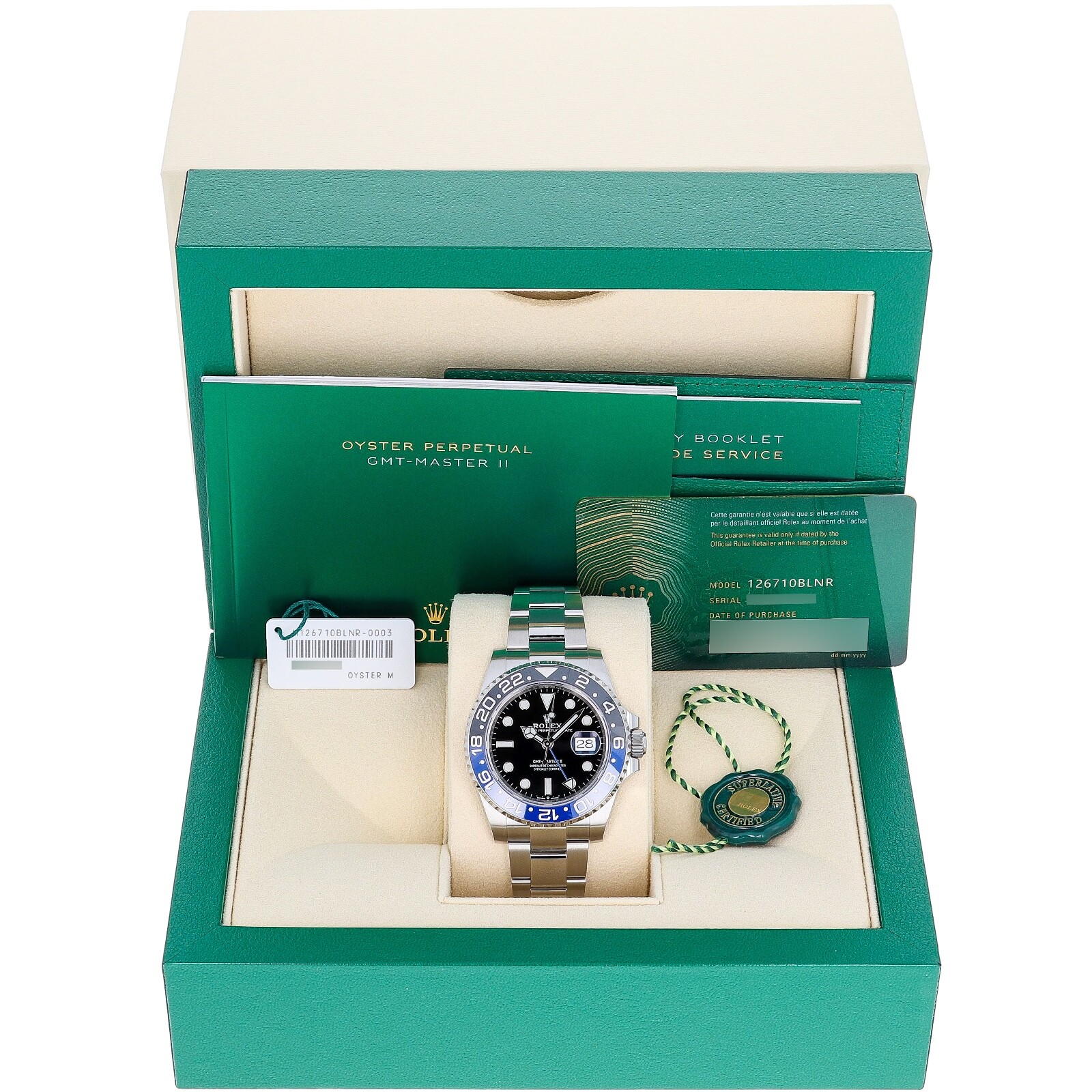 Pre-owned Rolex Gmt-master Ii 126710blnr Batman Oyster Unworn 2024 40 Mm