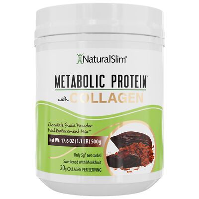 NaturalSlim Metabolic Protein Shake Powder with Collagen   Meal Replacement