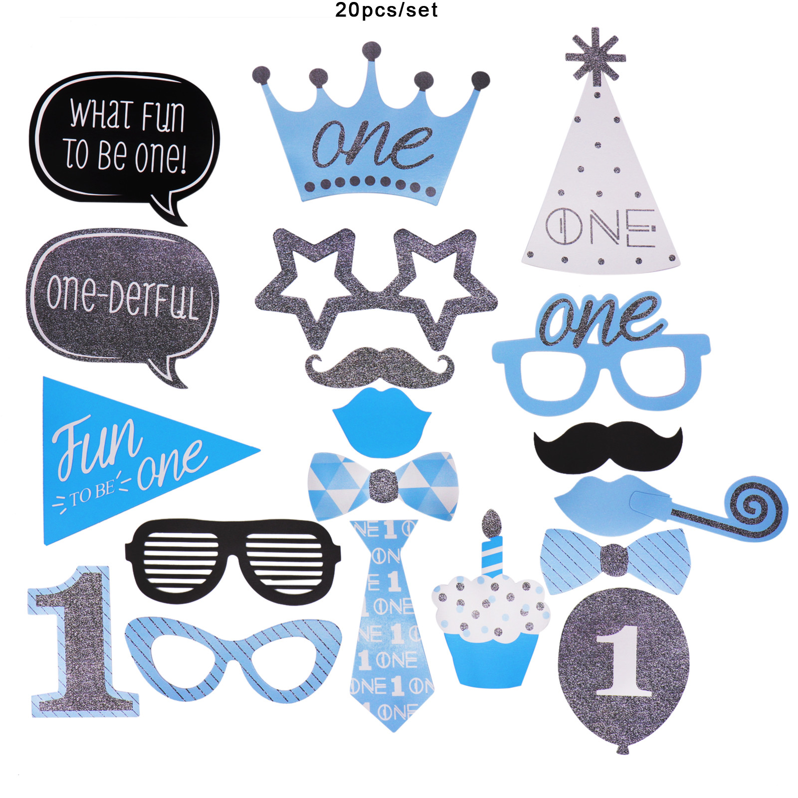 Boy S First Birthday Party Props Kids Blue Birthday One Year Baby