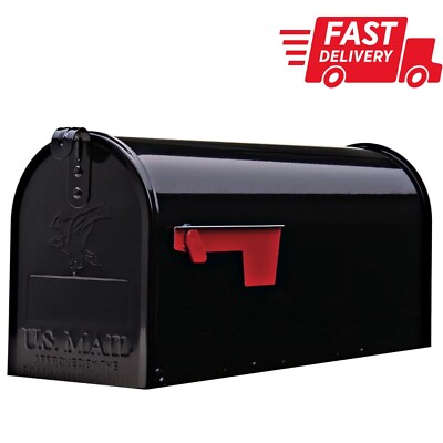 Post Mount Mailbox Steel Classic Medium Black T1S00B00 Free Shipping