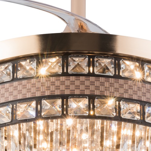 42 Inch Ceiling Fan Light Chandeliers LED Hanging Pendant Lamp Fixture W/Remote
