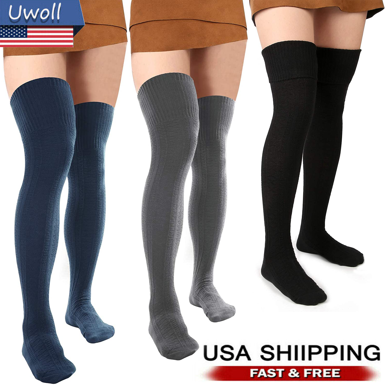 Women Thigh High Over the Knee Cotton Socks Extra Long Stockings