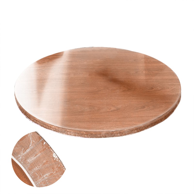 Table Cloth PVC Oil-proof Round Elastic Table Round Dining Table Protector