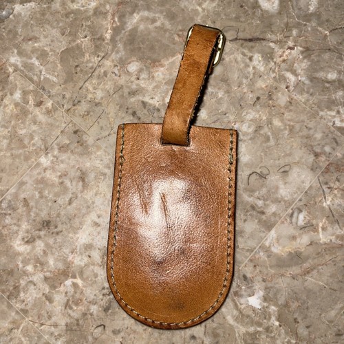 Vintage Leather HARTMANN Luggage Tag Metal h