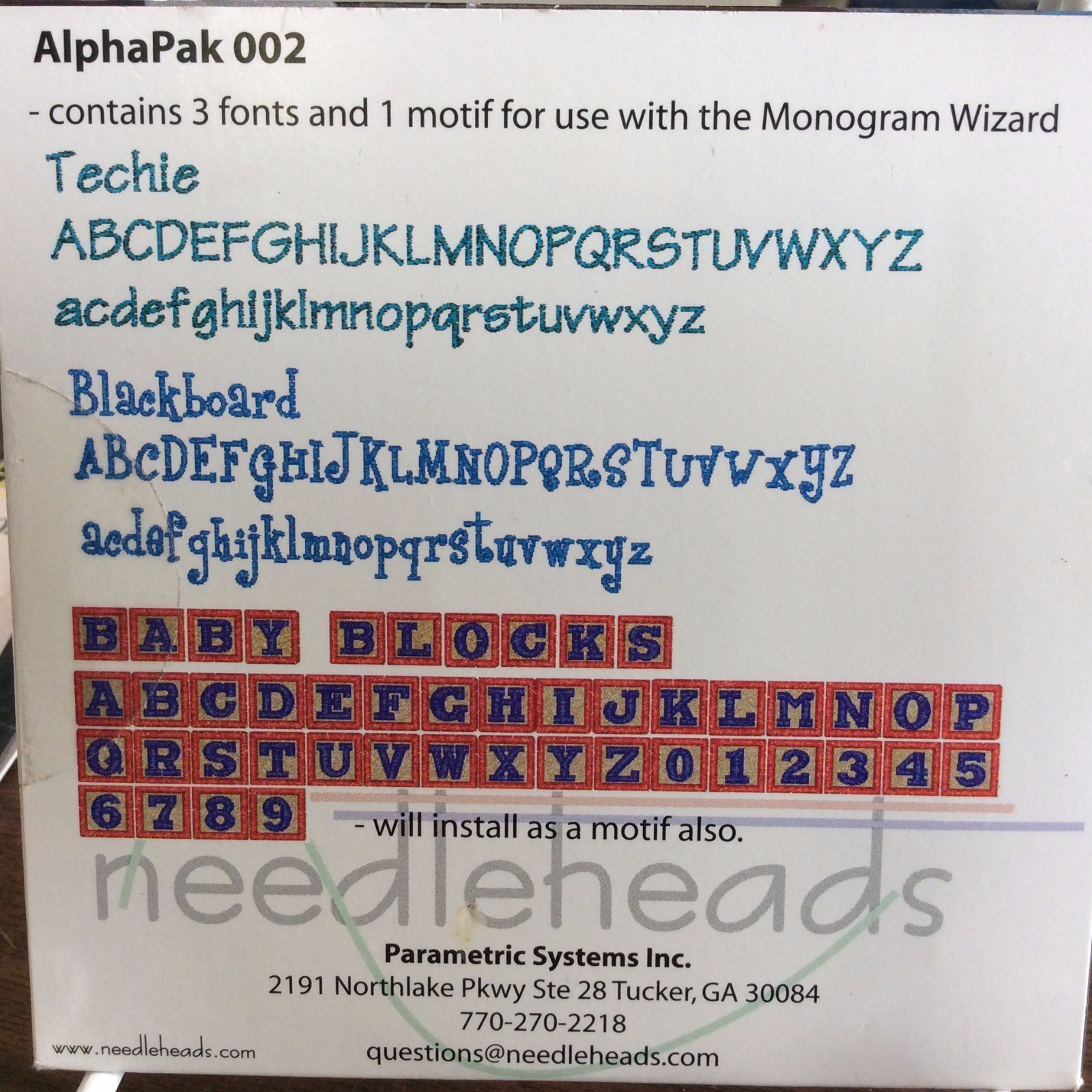 MONOGRAM WIZARD ALPHA PAK 002- EMBROIDERY CD